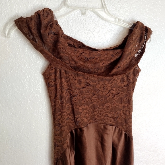 Runaway Amorea Laced Midi Dress Espresso Sz Xs - Picture 4 of 12